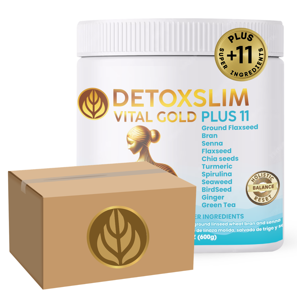 DETOXSLIM VITAL GOLD PLUS 11 340 g / 12 oz × 12 unidades