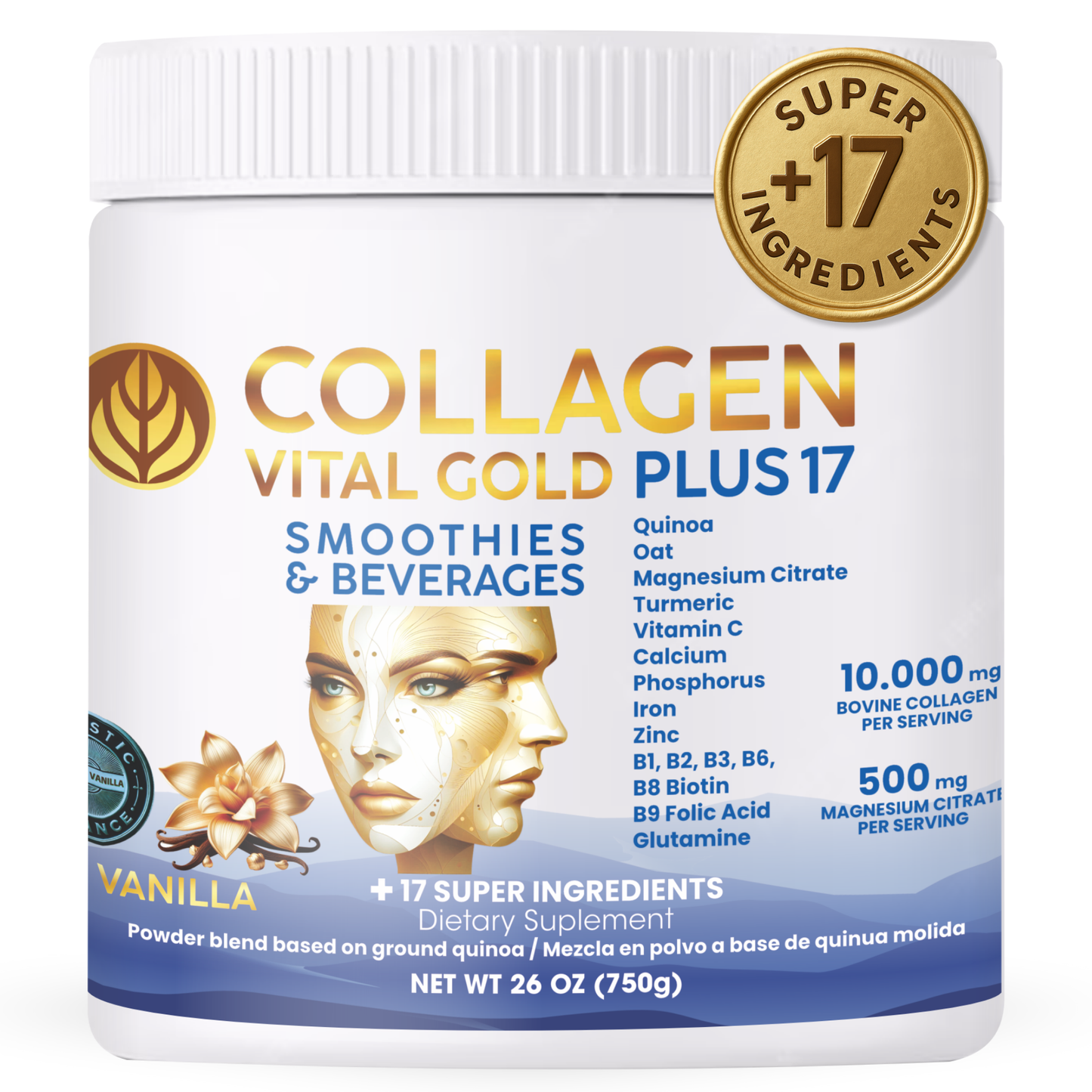 Collagen Peptides Powder +17 Super Ingredients.