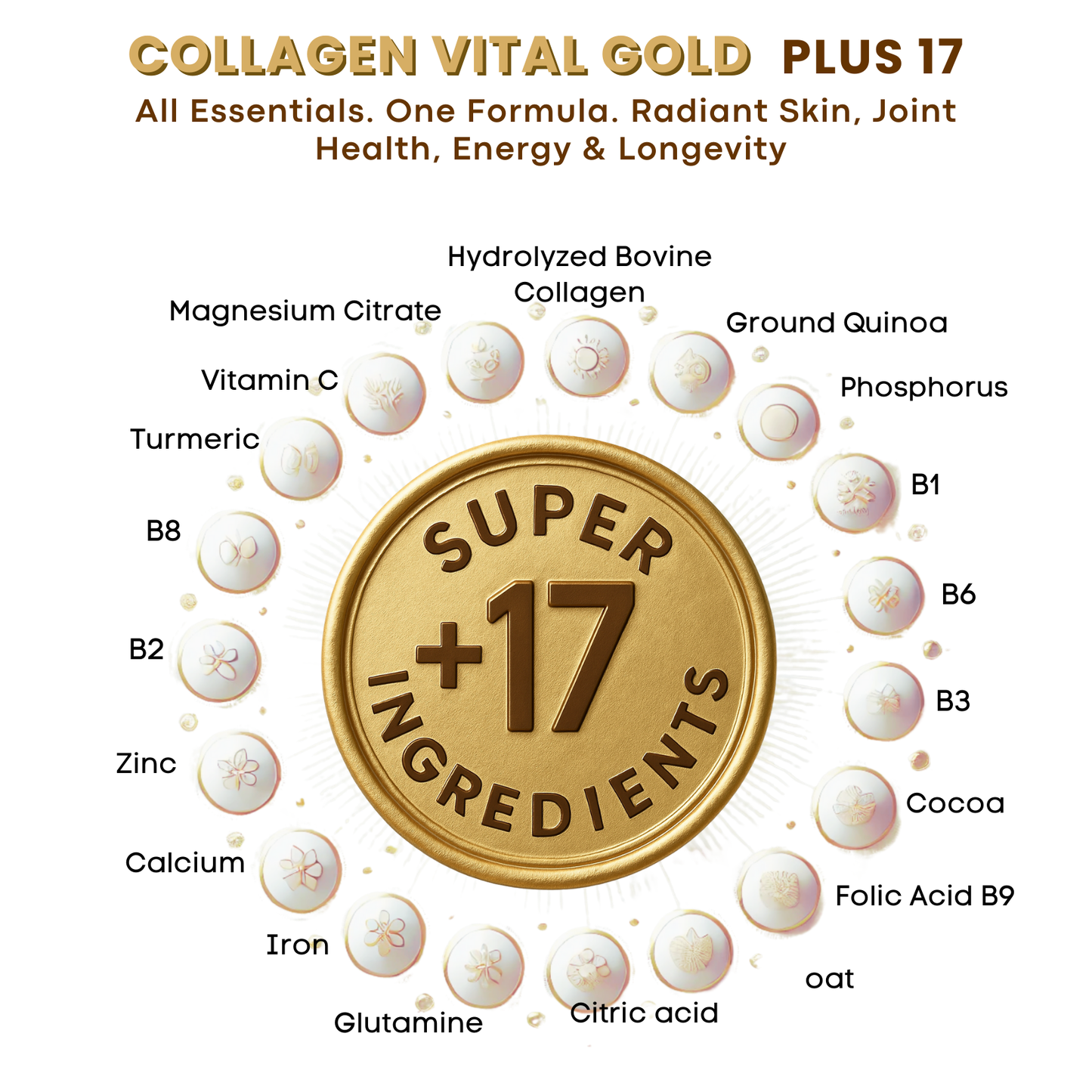 Collagen Peptides Powder +17 Super Ingredients, Red Berries Flavor.