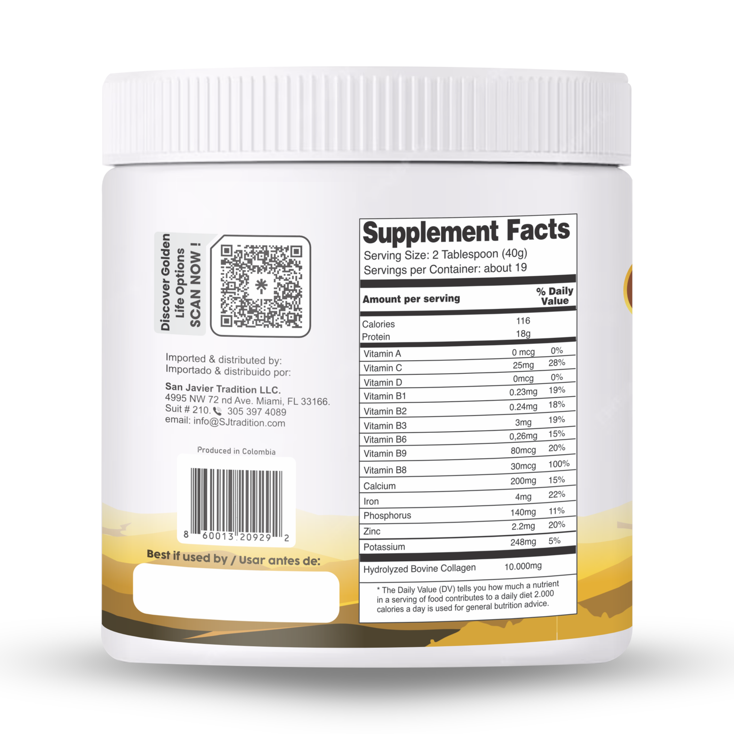 Collagen Peptides Powder +17 Super Ingredients, Pineapple Flavor X 6 Units.