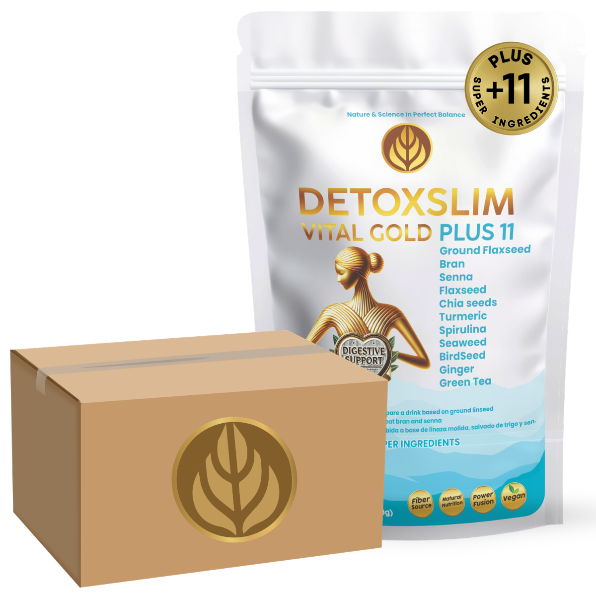 DETOXSLIM VITAL GOLD PLUS 11 340 g / 12 oz × 12 unidades