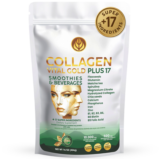 Collagen Peptides Powder +17 Super Ingredients, Mint & Lemon Flavor.