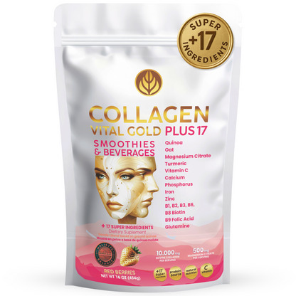 Collagen Peptides Powder +17 Super Ingredients, Red Berries Flavor.