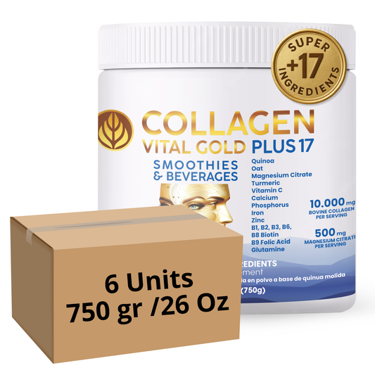 Collagen Peptides Powder +17 Super Ingredients, Vanilla Flavor X 6 Units.