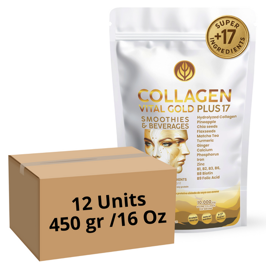 Collagen Peptides Powder +17 Super Ingredients, Pineapple Flavor X 12 Units.