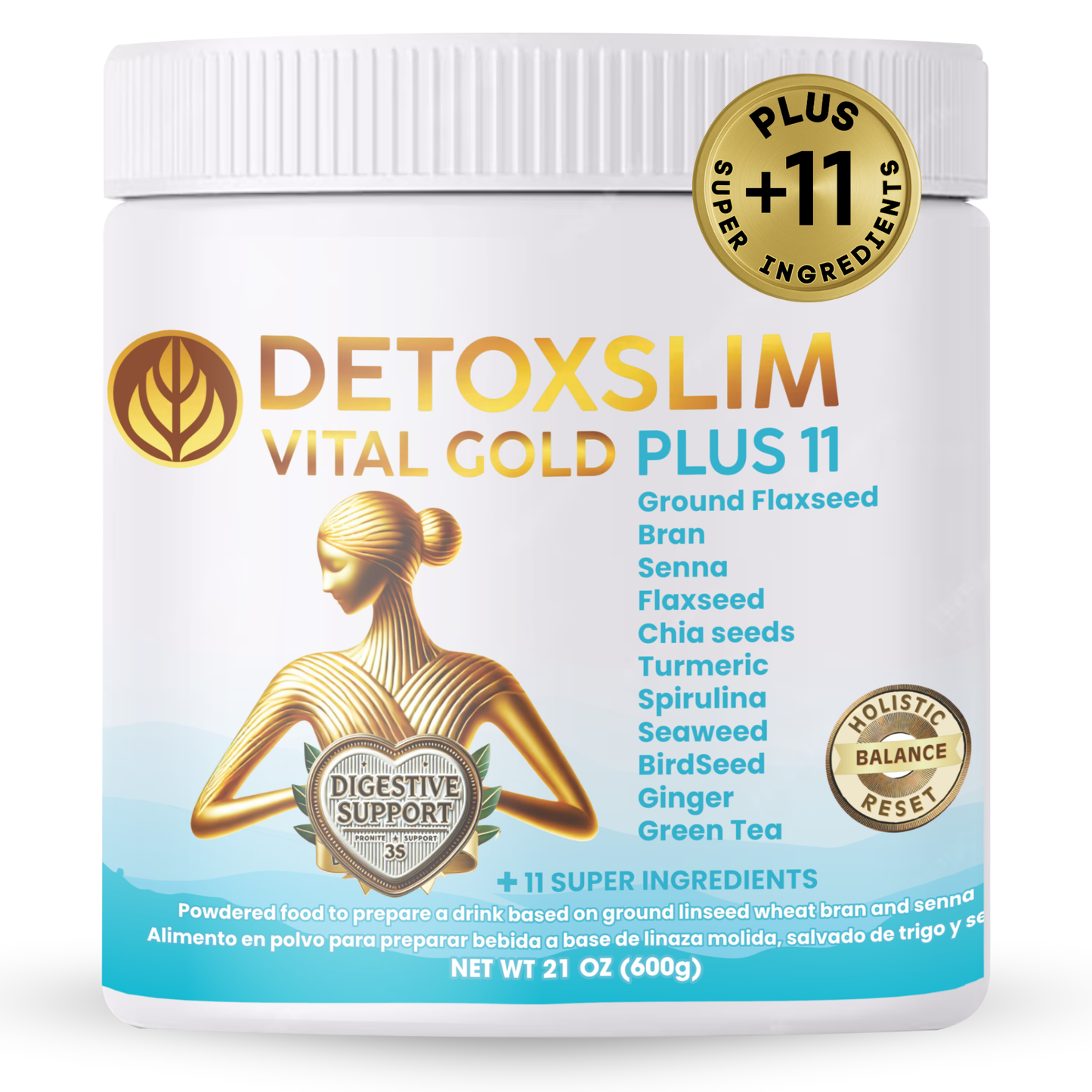 DetoxSlim Vital Gold Plus 11, Daily Digestive Reset & Wellness Support