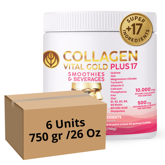 Collagen Peptides Powder +17 Super Ingredients, Red Berries Flavor X 6 Units.