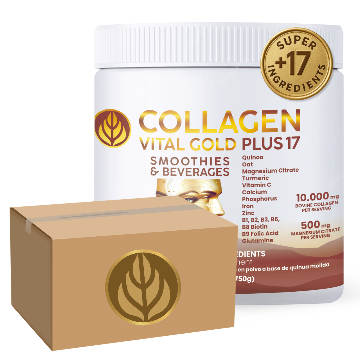 Collagen Vital Gold Plus 17 For Distributors, Cocoa Flavor