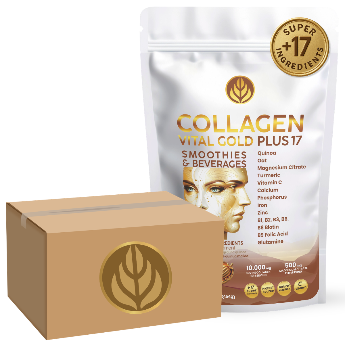 Collagen Vital Gold Plus 17 For Distributors, Cocoa Flavor