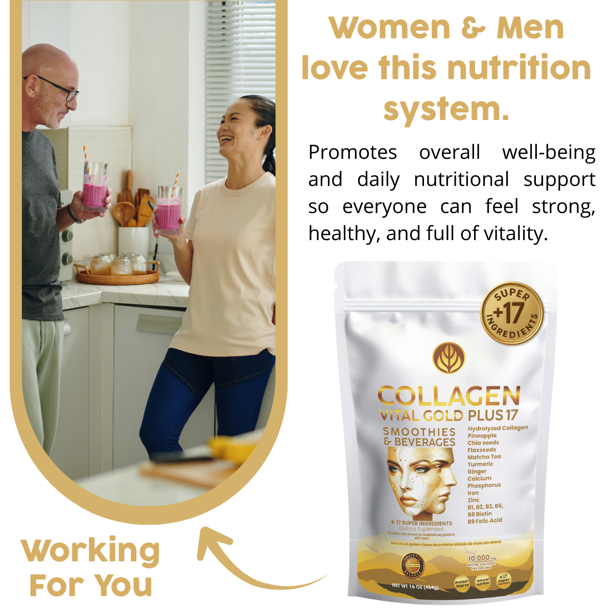 Collagen Peptides Powder - Hydrolyzed with +17 Super Ingredients.