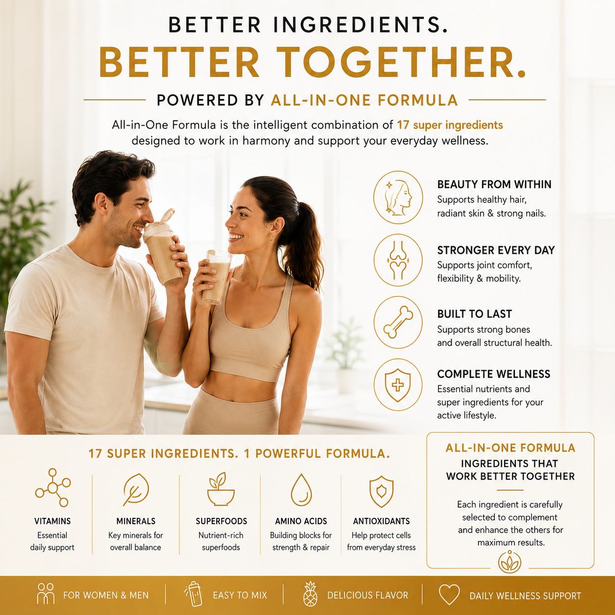 Collagen Peptides Powder +17 Super Ingredients, Pineapple Flavor.