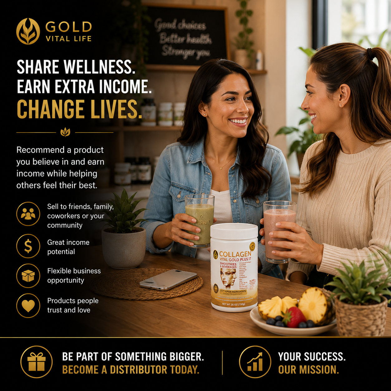 Collagen Vital Gold Plus 17 For Distributors, Pineapple Flavor