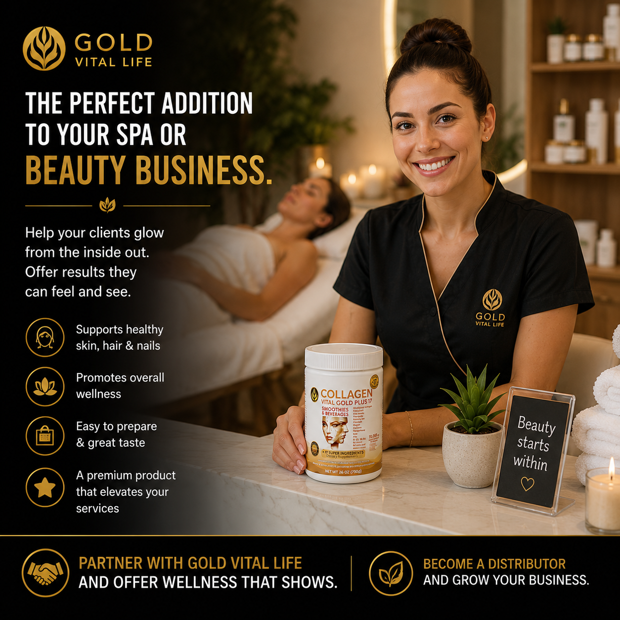 Collagen Vital Gold Plus 17 For Distributors, Pineapple Flavor